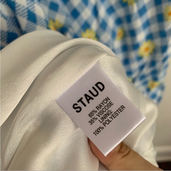 Staud Milla Print Mini Dress Gingham Daisy Plaid NWT Sz 10 & 8 - Picture 9 of 10